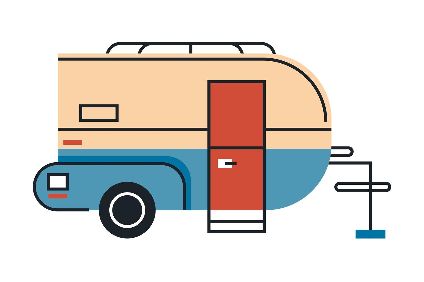 beige recreational vehicle caravan vector