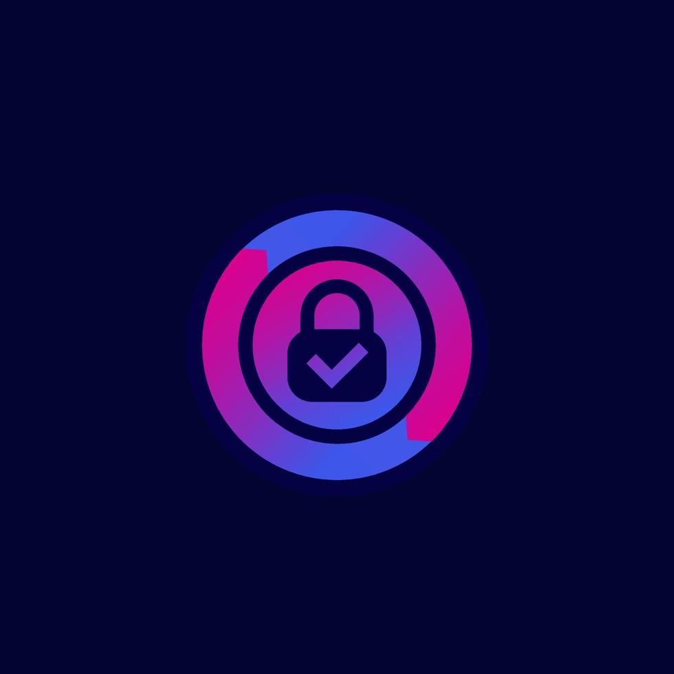 security logo with lock and arrows, vector