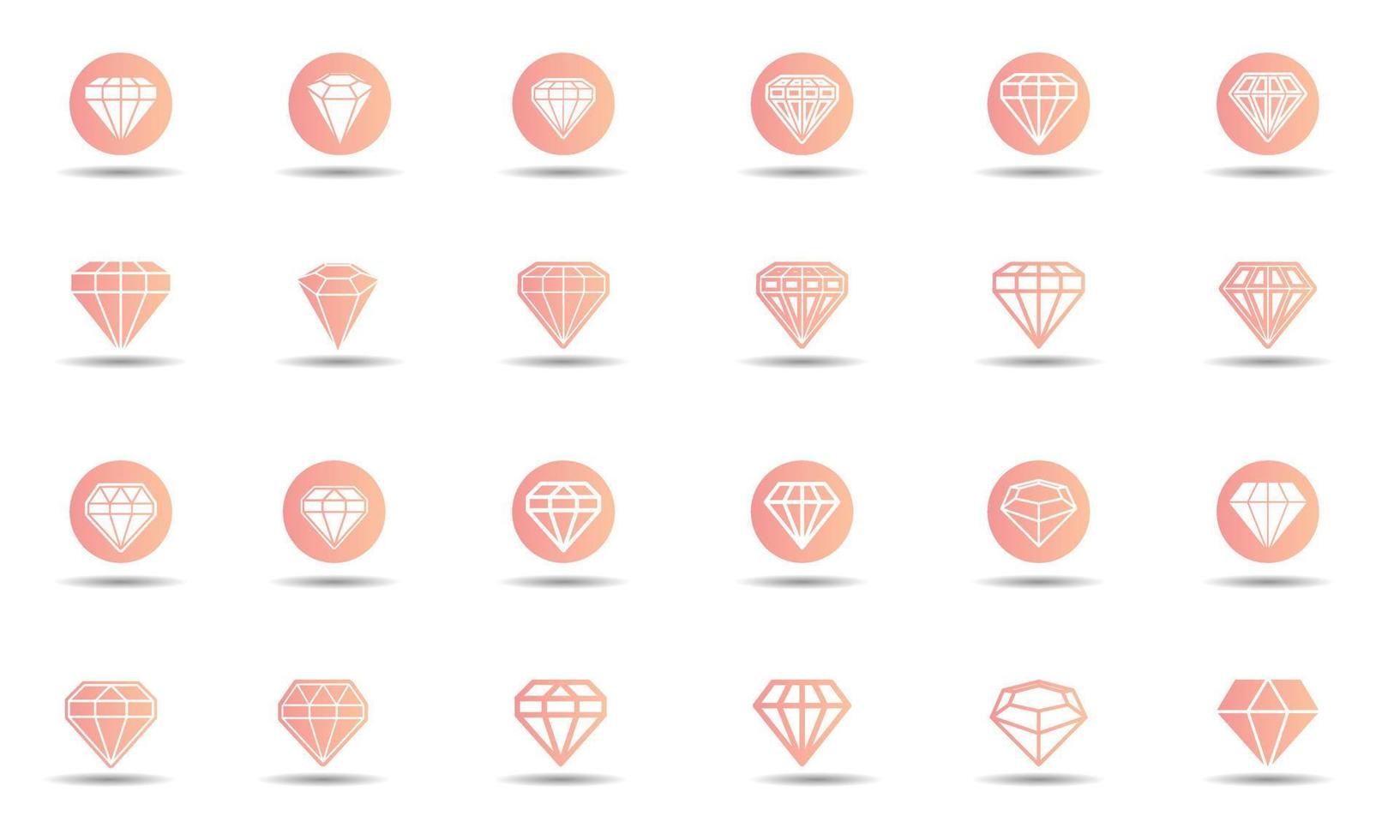 Set of Diamond Icon vector template design