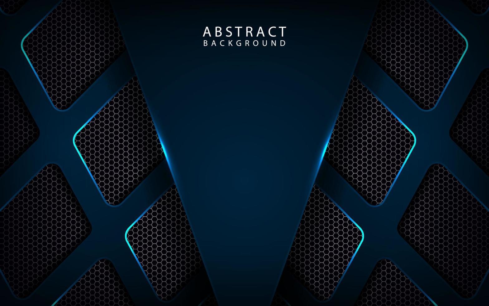 Abstract 3D navy blue techno background overlap layer on dark space with light line effect decoration. Modern template element future style concept for flyer, banner, cover, brochure, or landing page vector