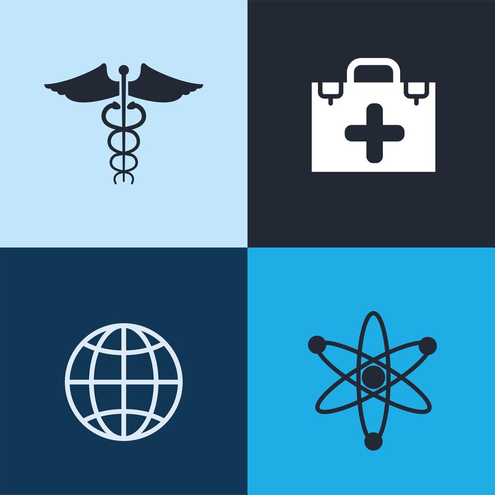 four medical healthcare icons vector