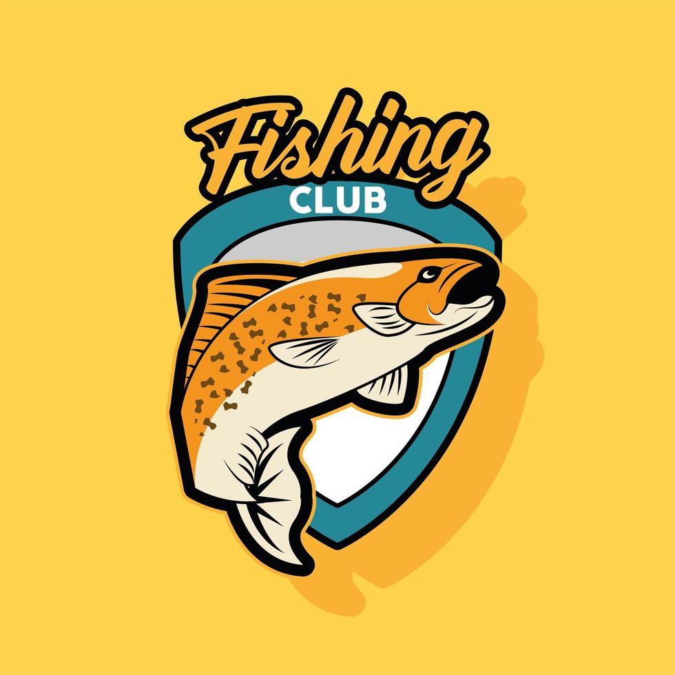 fishing club patch retro style vector