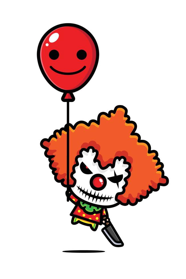spooky clown character vector design
