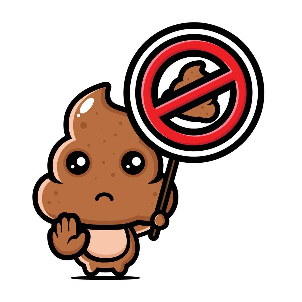 cute poo with a pose of stop pooping 4217741 Vector Art at Vecteezy