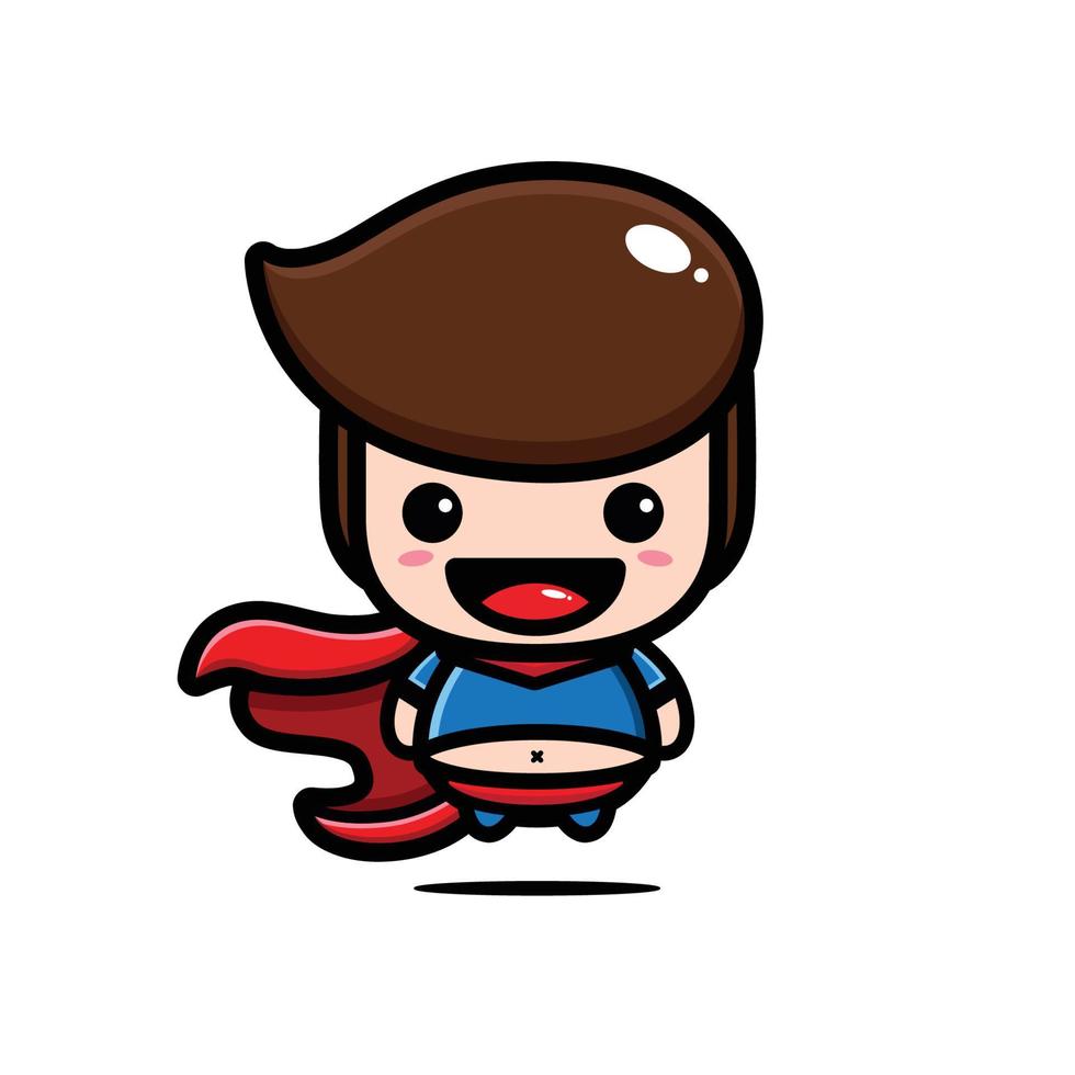 Cute superhero vector character design