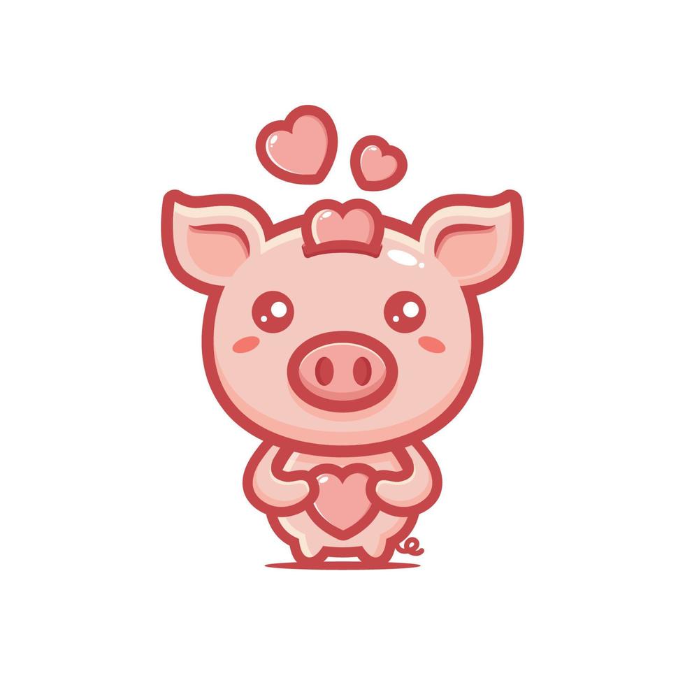 Vector design of a pig with love