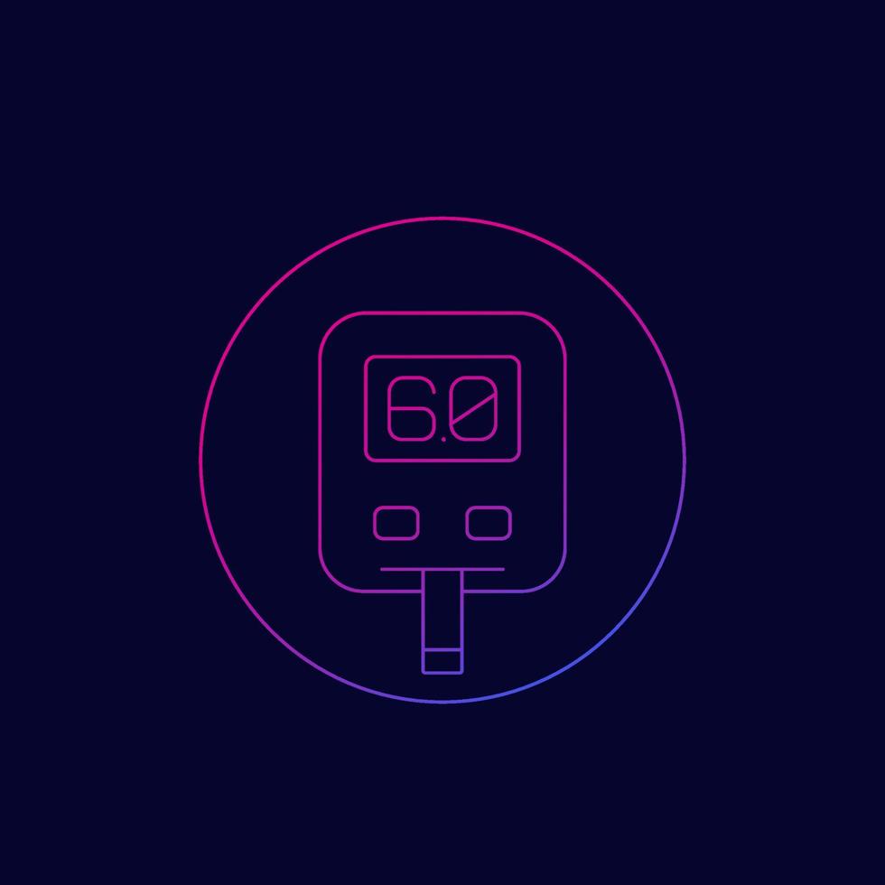 glucometer icon, thin line vector