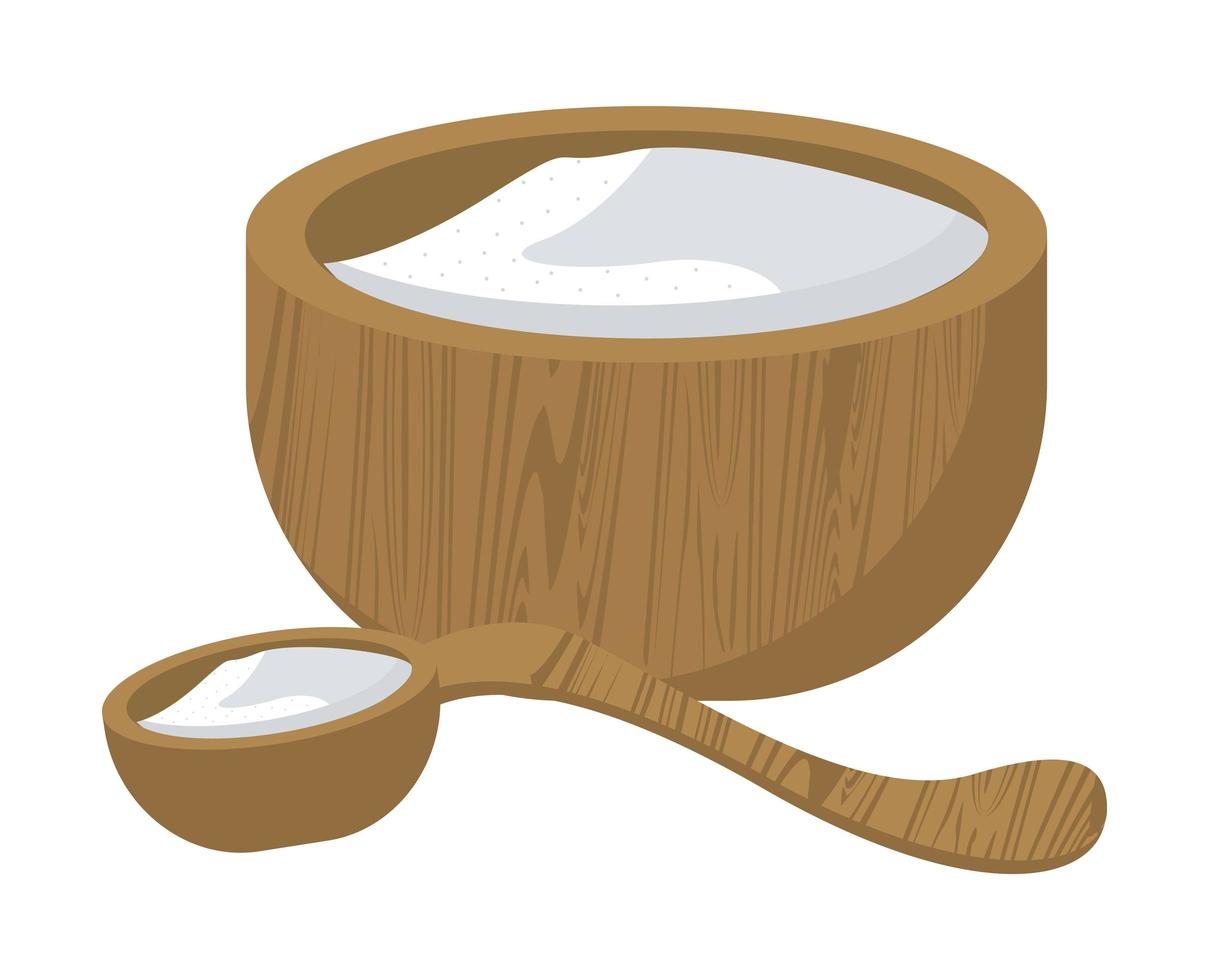 powder in wooden dish vector