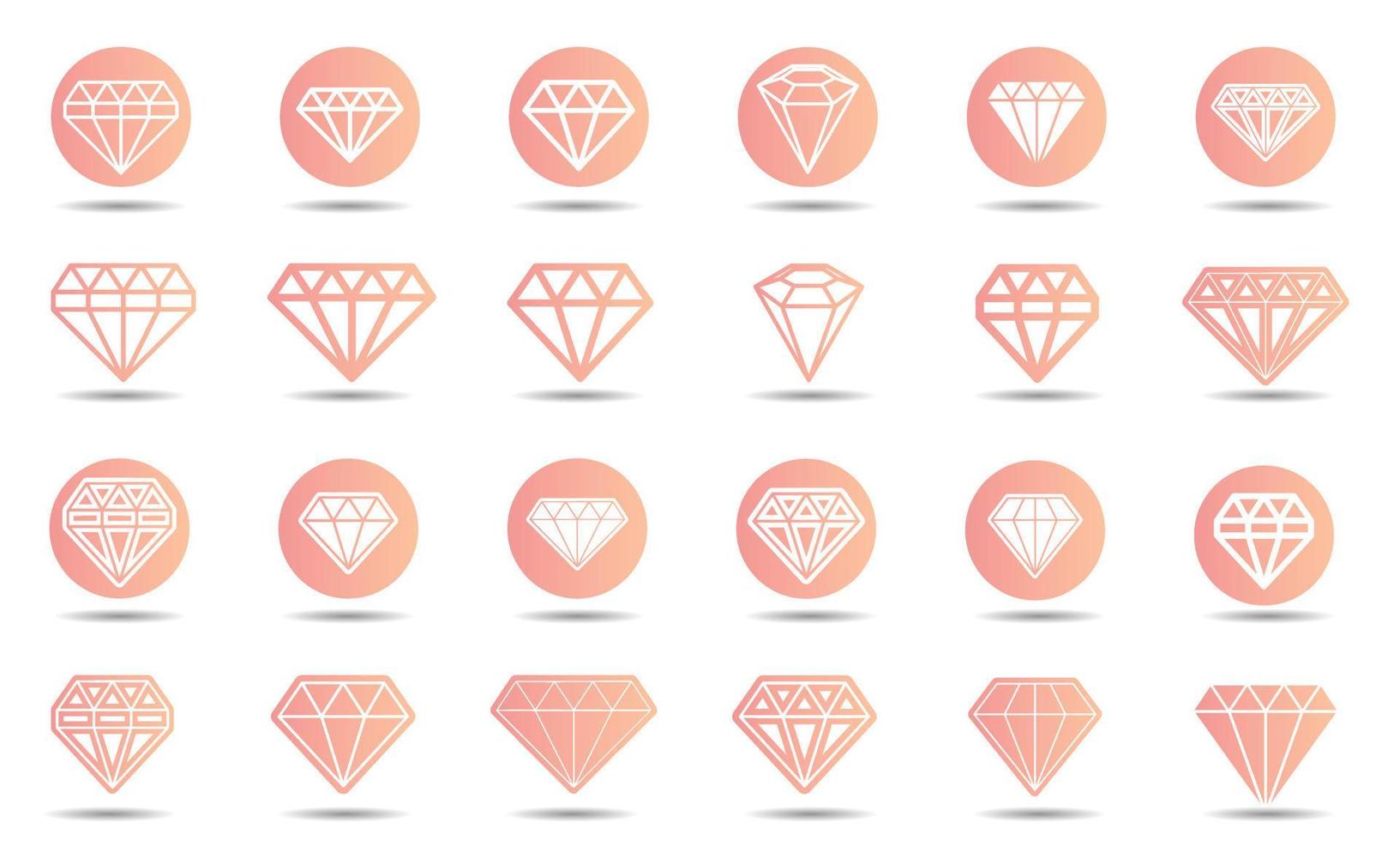 Set of Diamond Icon vector template design
