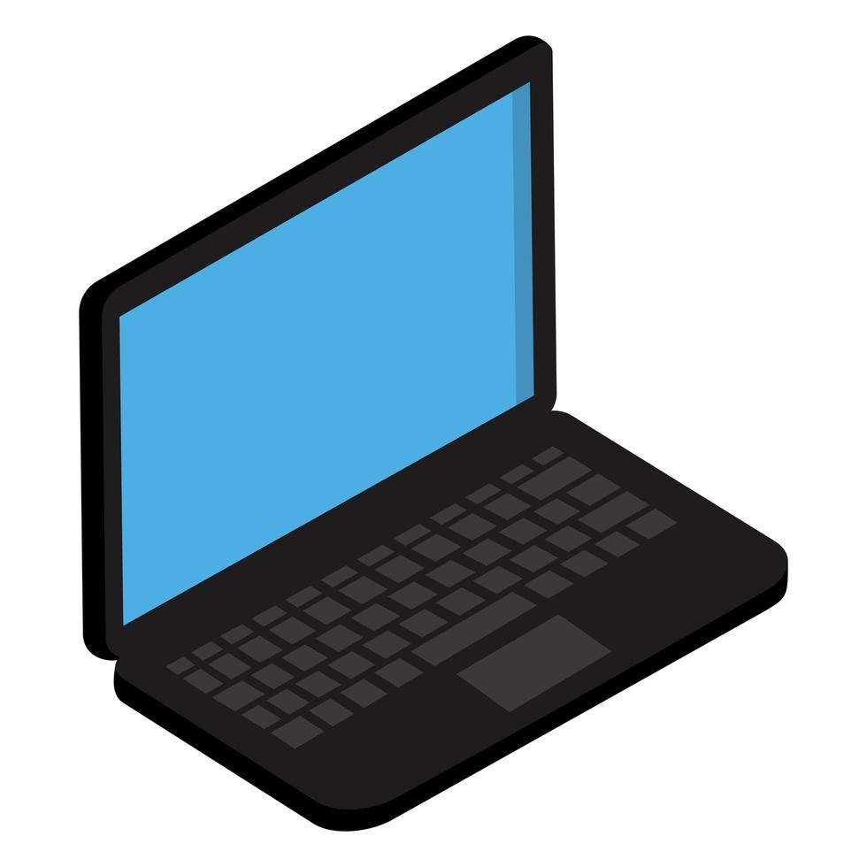 laptop isometric device vector