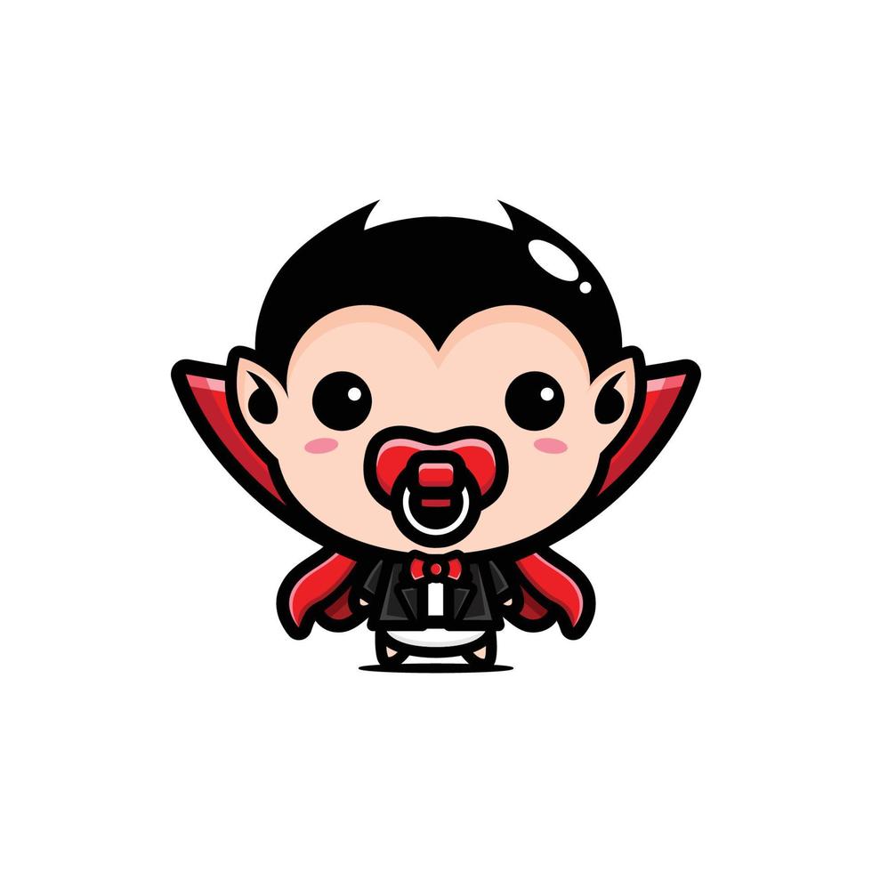 cute dracula mascot character design vector