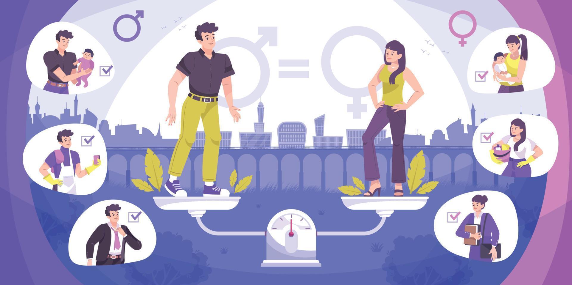 Social Justice Gender Flat Composition vector