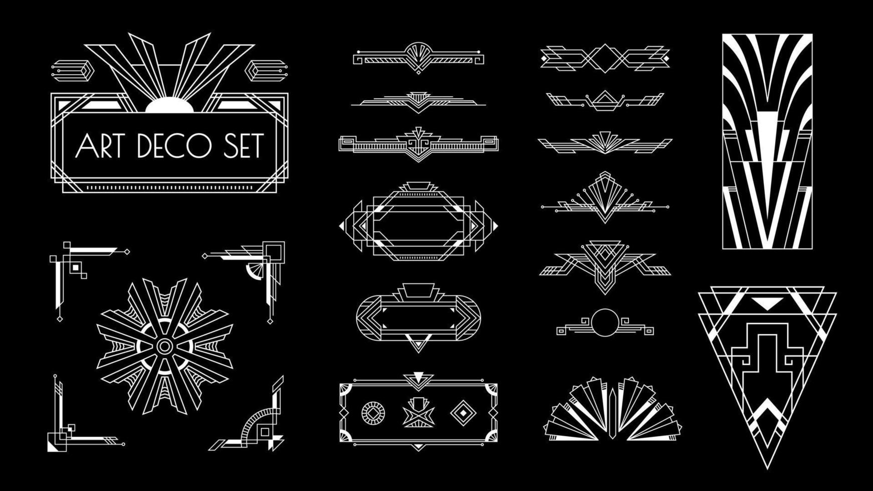 conjunto de elementos art deco vector