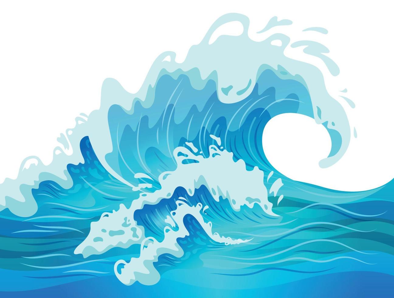 Ocean Wave Illustration vector