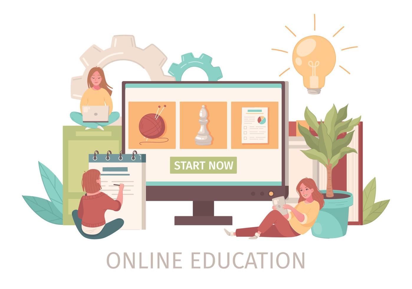 Instant Online Education Composition vector