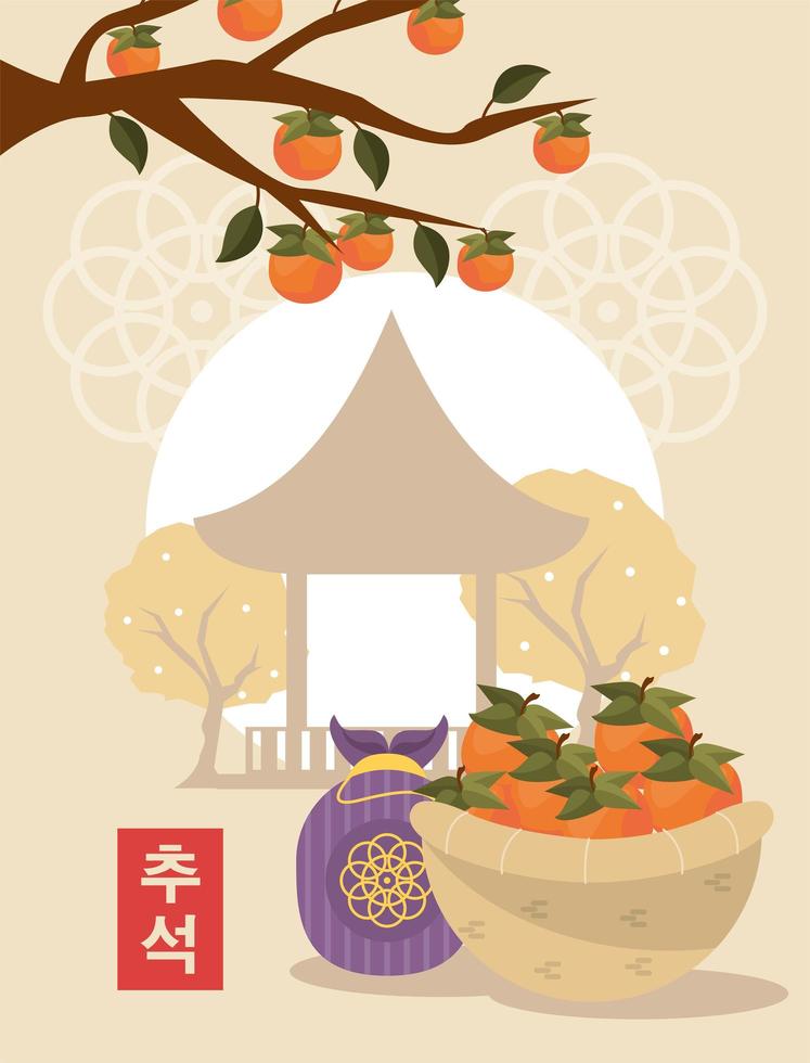 celebración del chuseok coreano vector