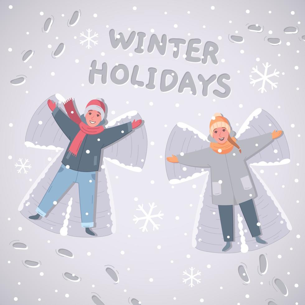 Winter Holidays Cartoon Composition vector