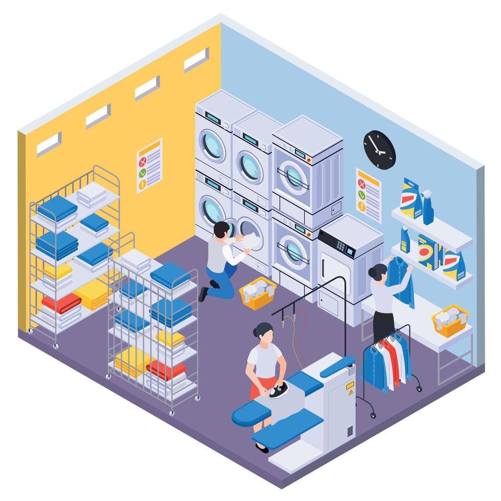 Laundry Washing Department Composition vector