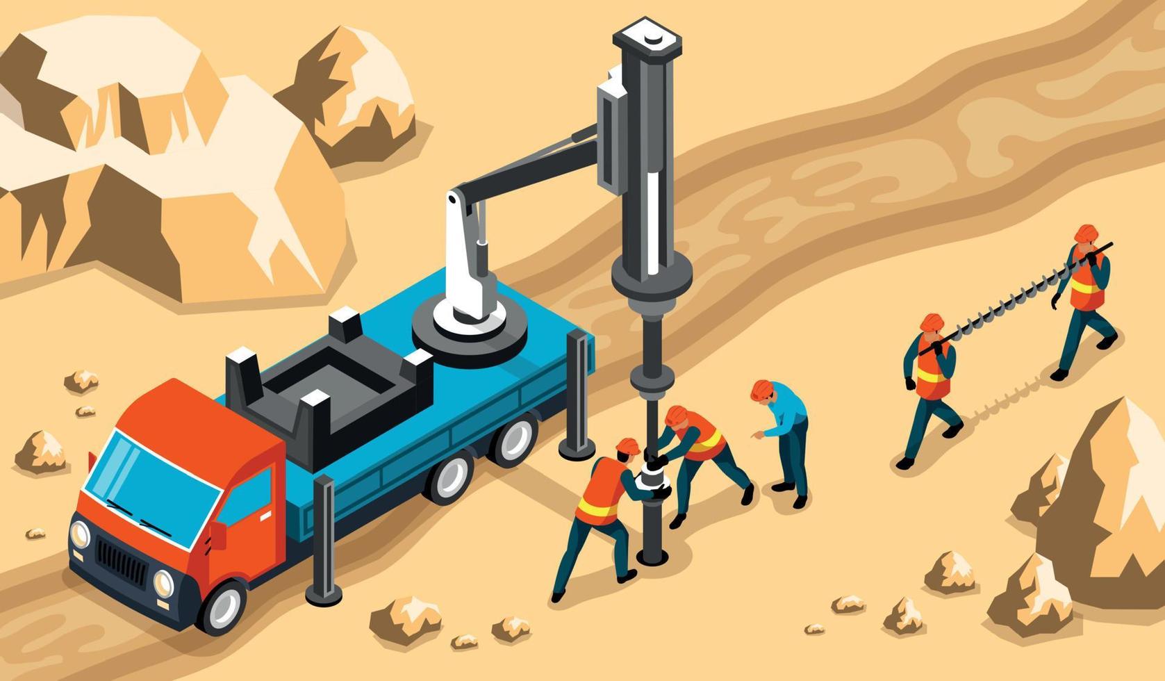 Drilling Engineer Machinery Composition vector