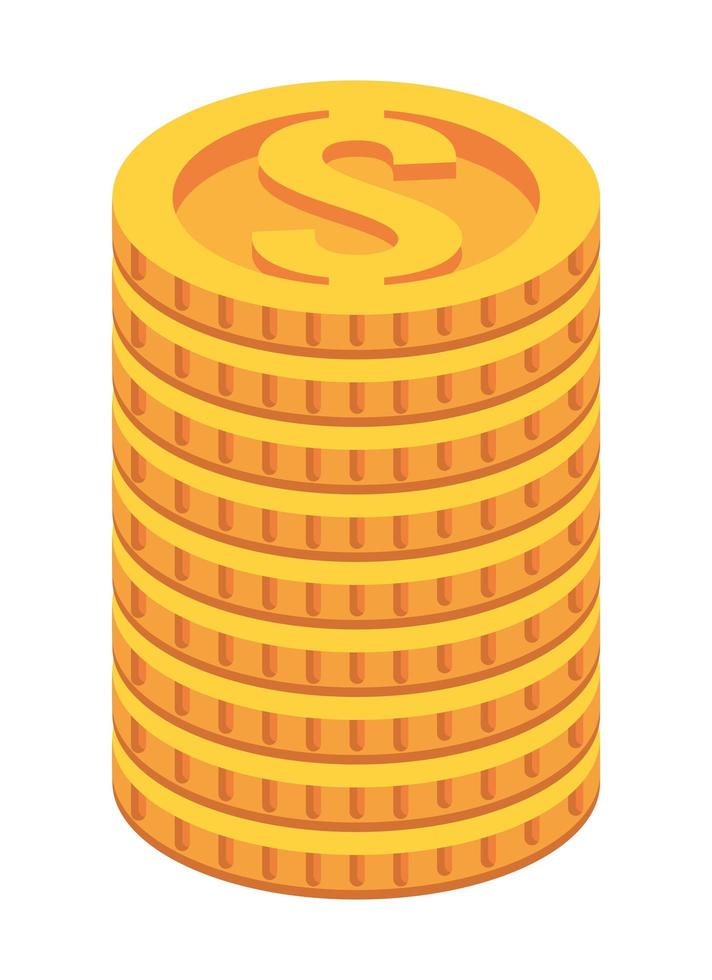 pile coins money vector