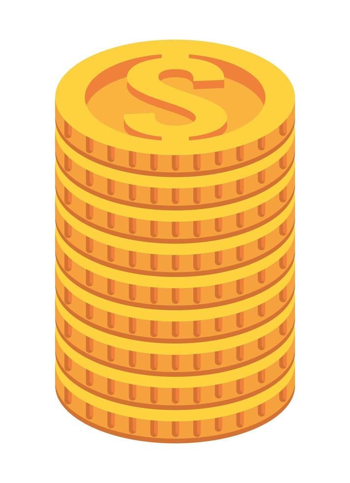 pile coins money vector