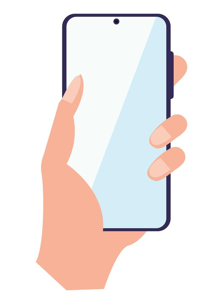 mano con smartphone vector