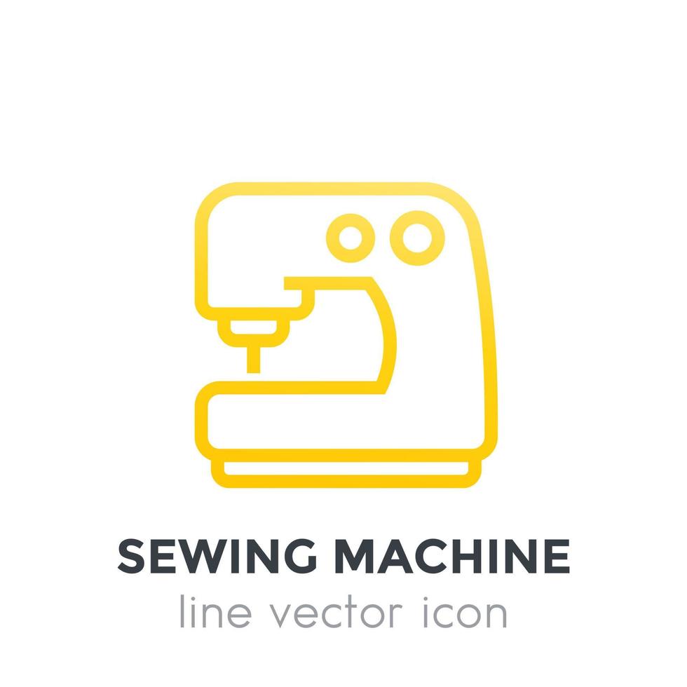 icono de la máquina de coser, estilo lineal vector