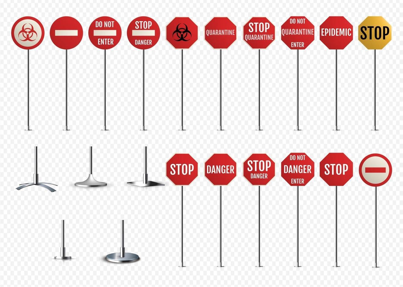 Traffic signs. Quarantine, biohazard, epidemic danger, and ets vector