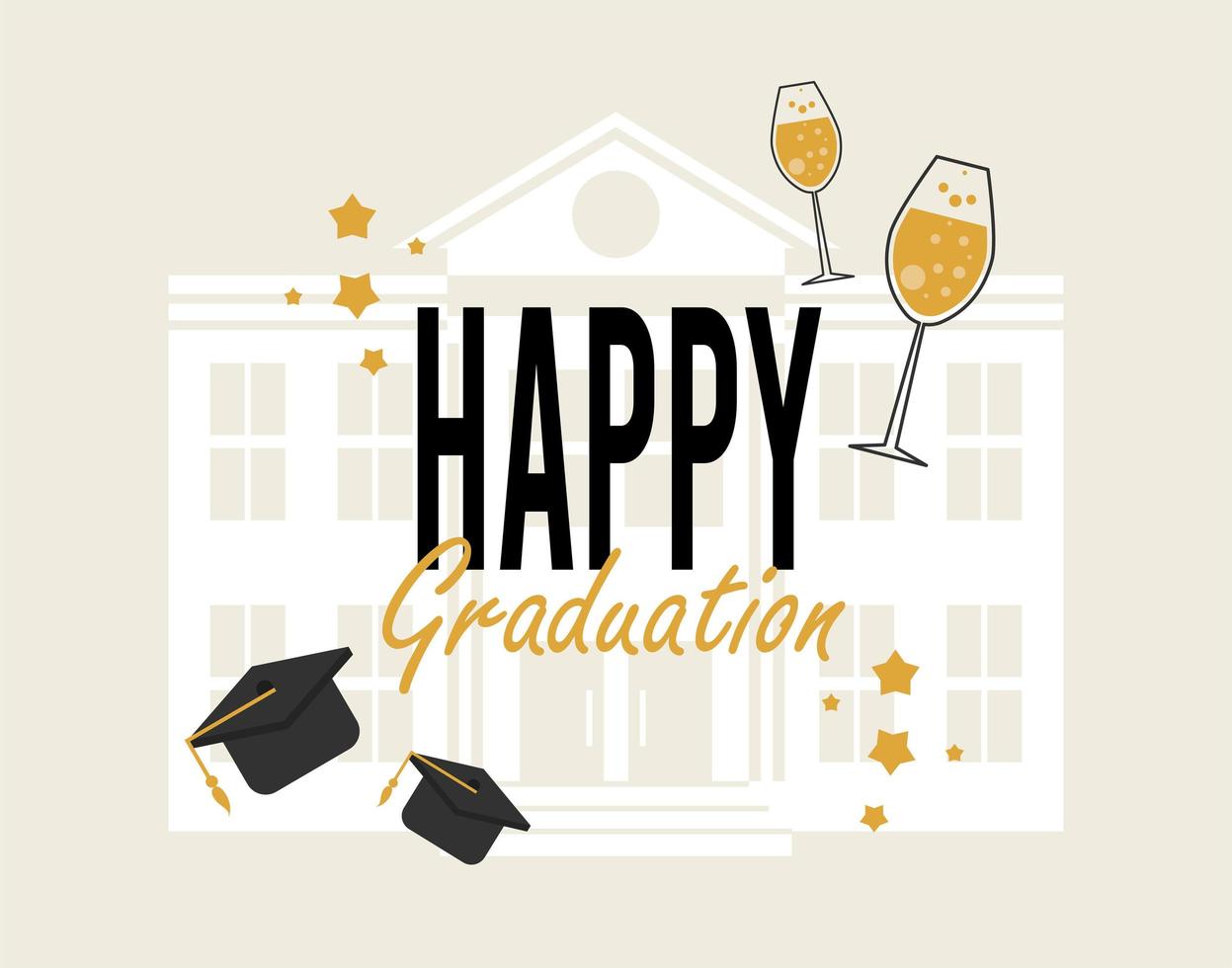 happy graduation poster vector