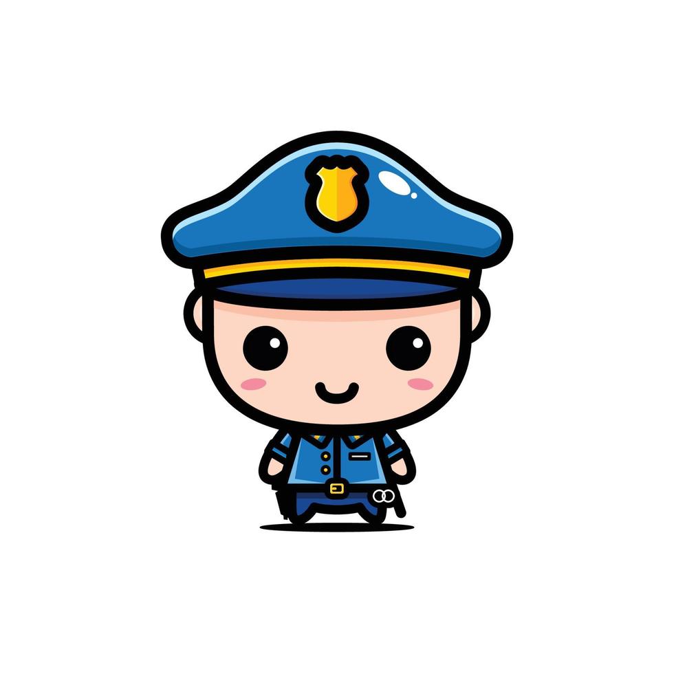 lindo diseño de vector de personaje de policía