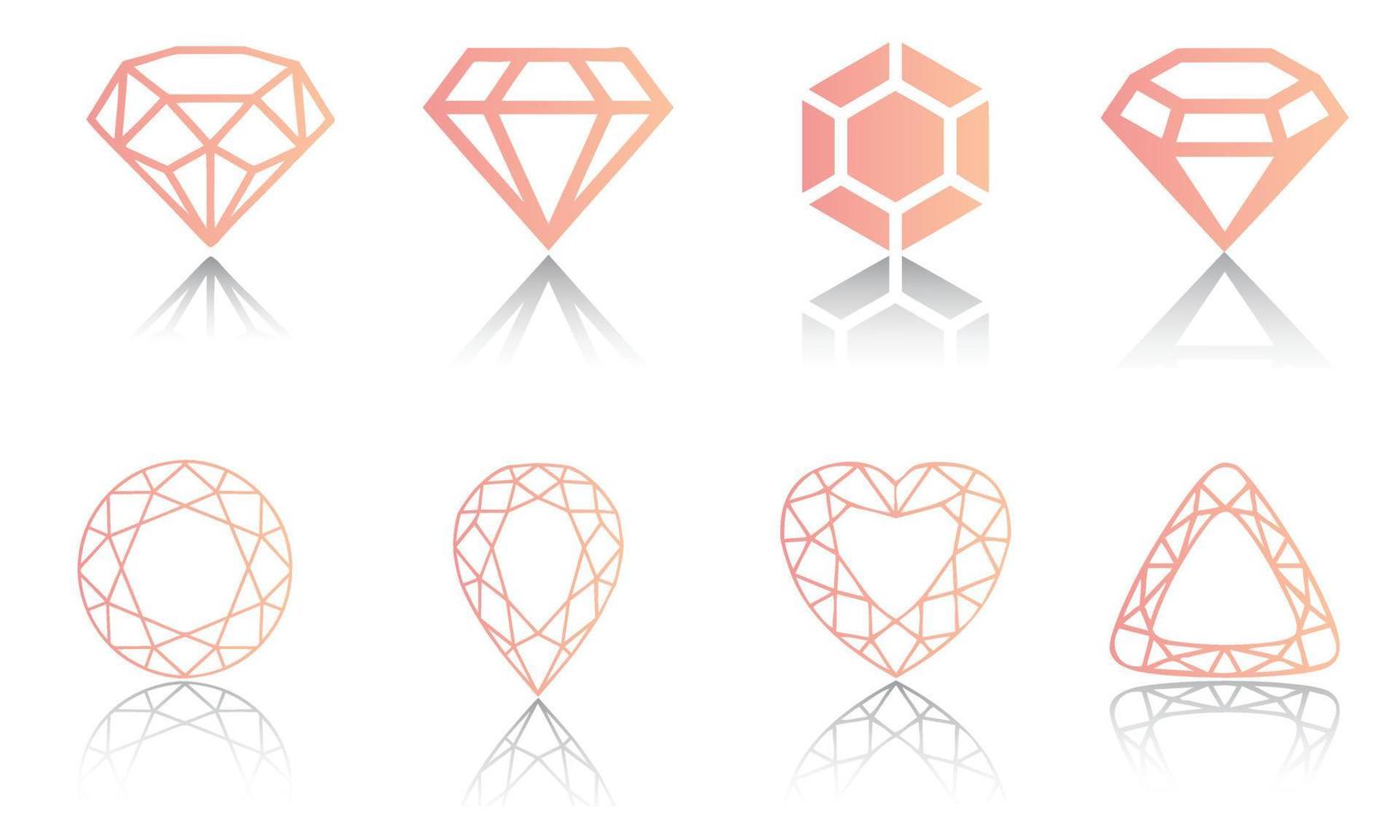 conjunto de diseño de plantilla de vector de icono de diamante