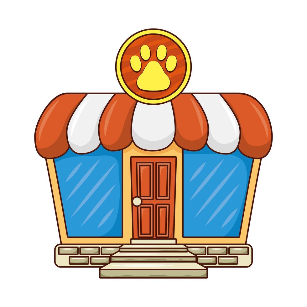 pet shop store building facade vector