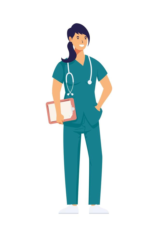 doctor female professions avatar character vector