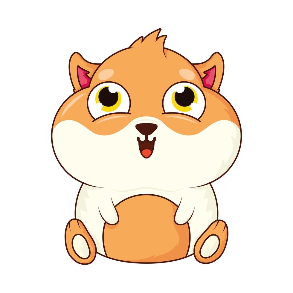 lindo conejillo de indias roedor mascota personaje de dibujos animados vector