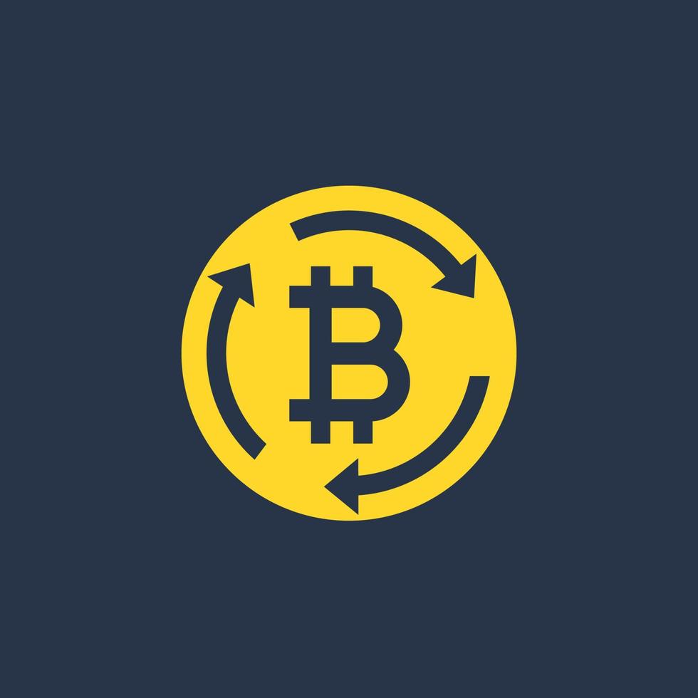 Bitcoin exchange icon, vector sign