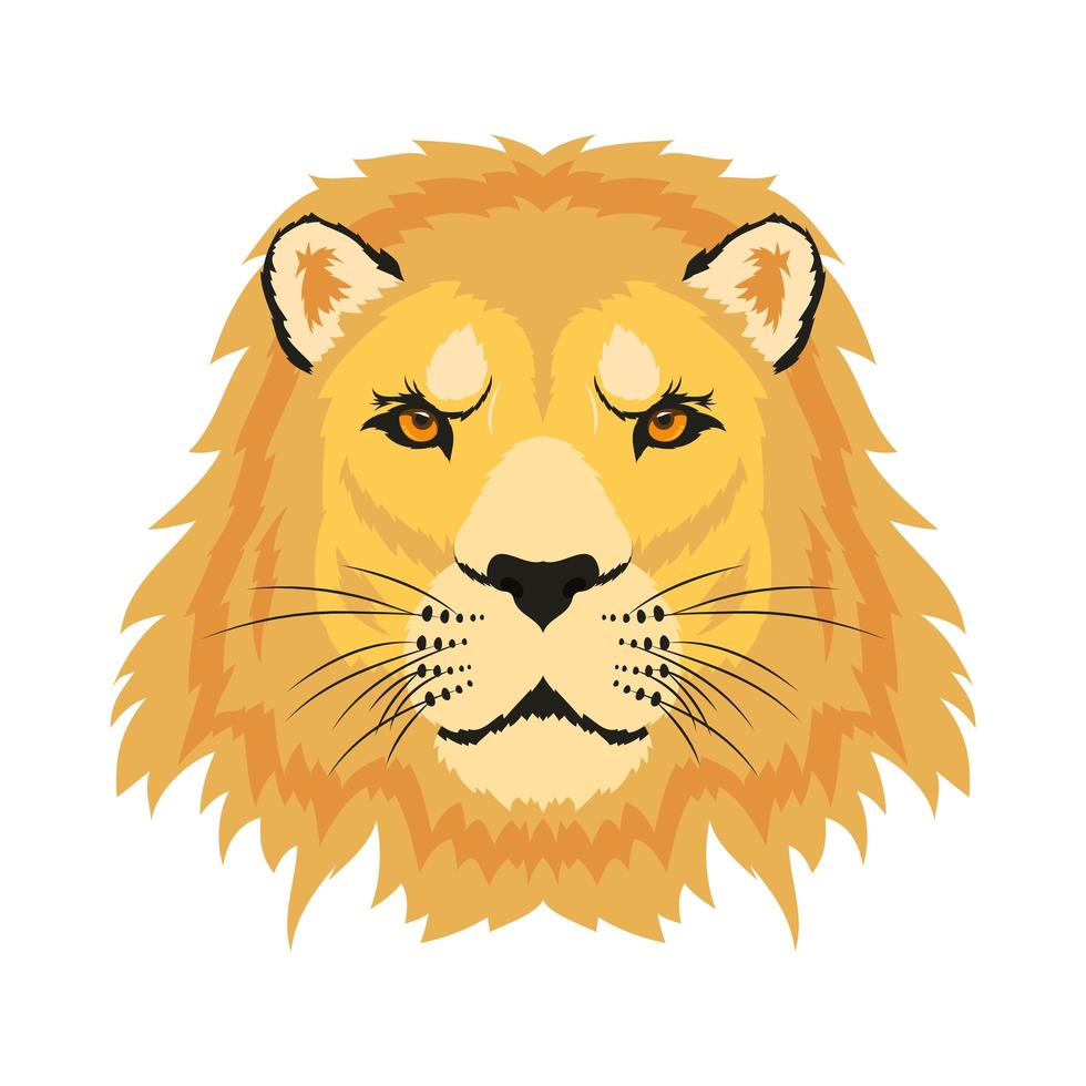 wild lion animal head fauna character vector