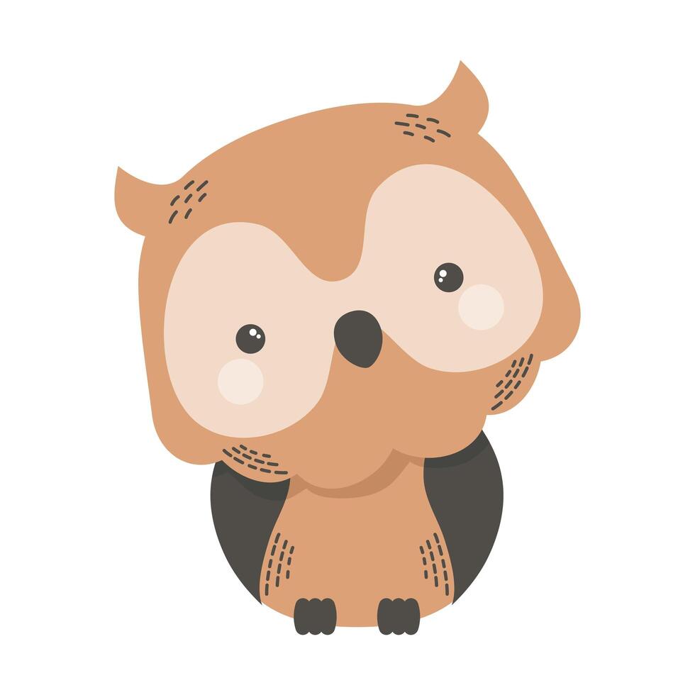 cute owl animal comic character vector