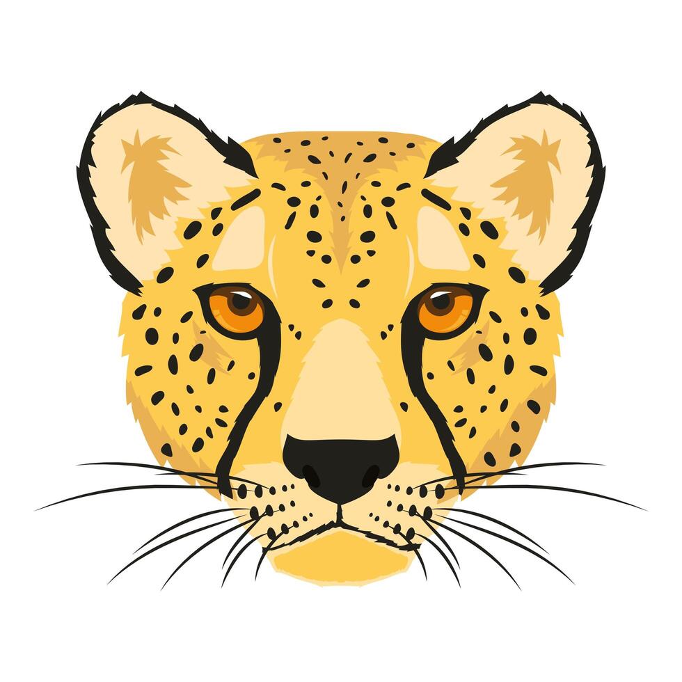 wild leopard animal head fauna character vector