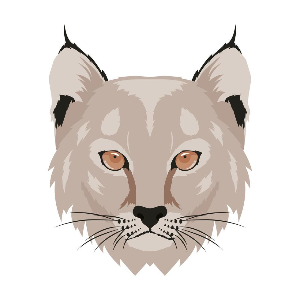 personaje de fauna de cabeza de animal felino salvaje vector