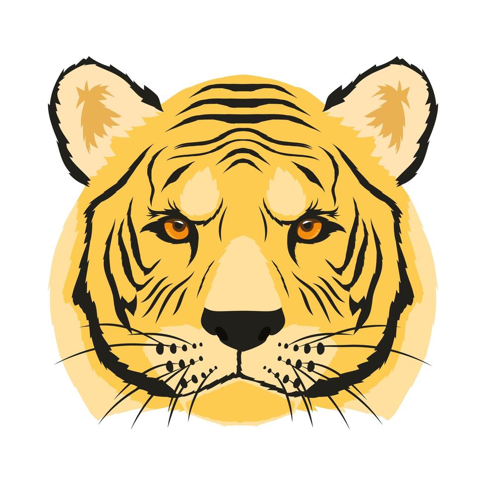 wild tiger animal head fauna character vector