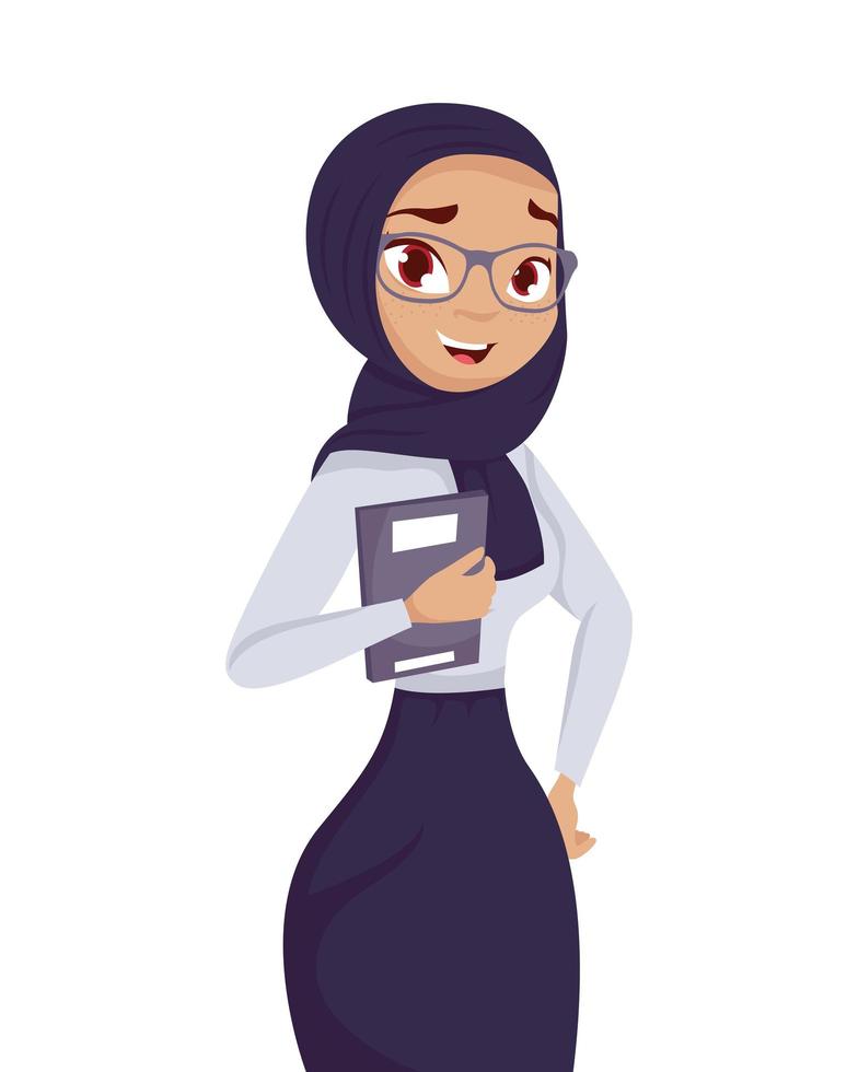 young muslim woman diversity character vector
