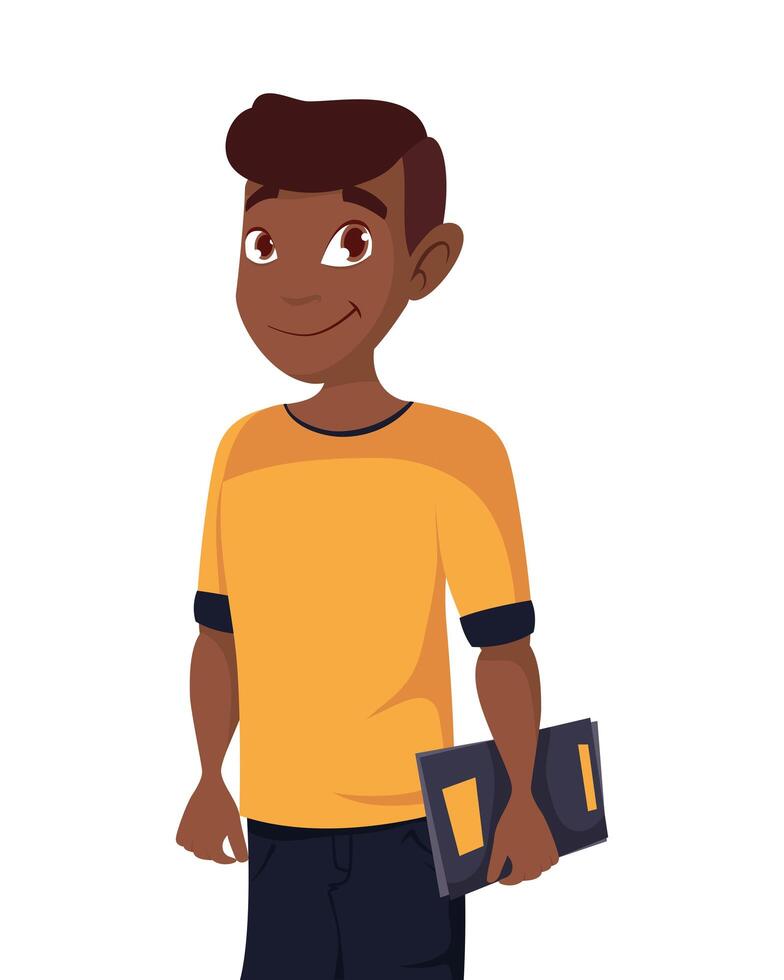 personaje de diversidad joven afro vector