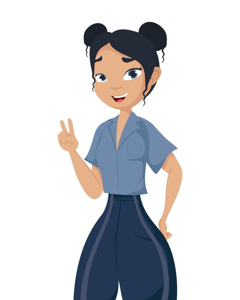 young woman diversity avatar character vector