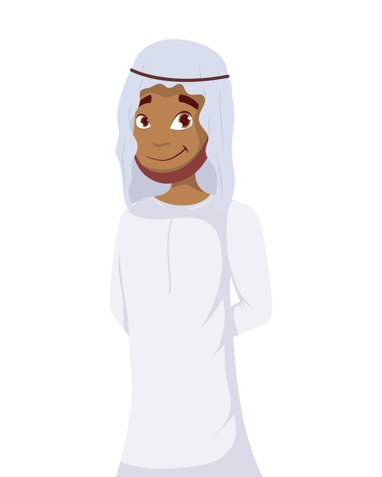 joven personaje de diversidad árabe vector