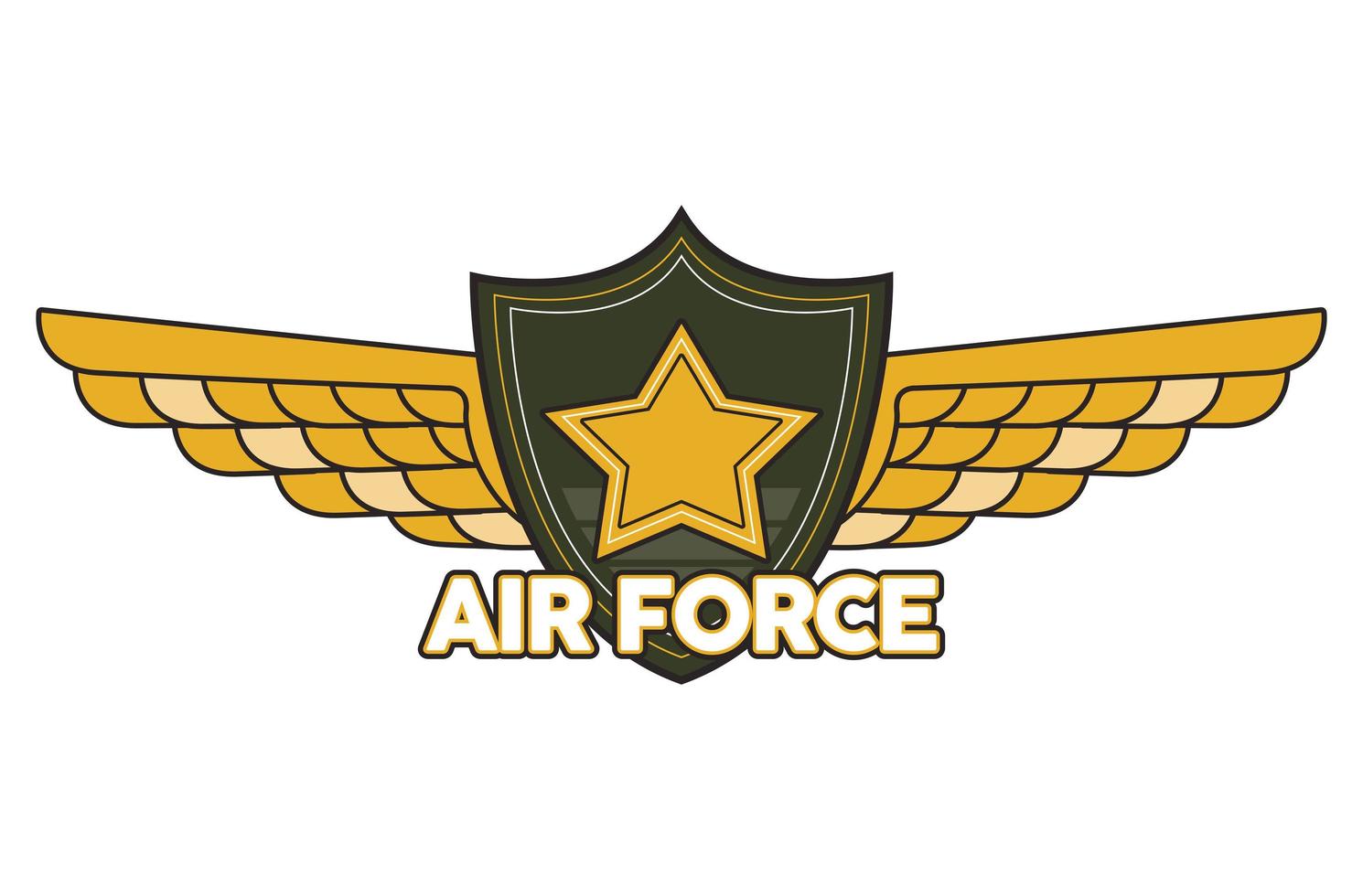 escudo y alas de la fuerza aérea vector