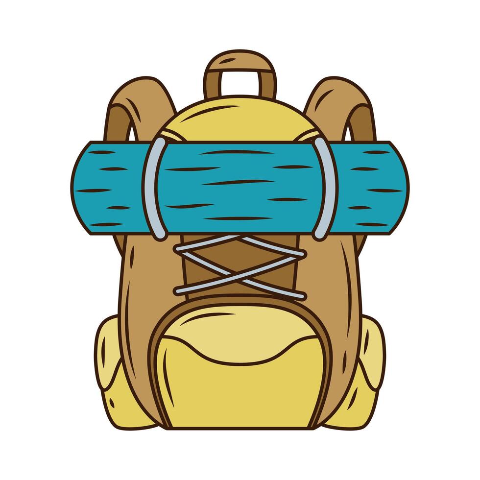 camping travelbag line and fill style icon vector
