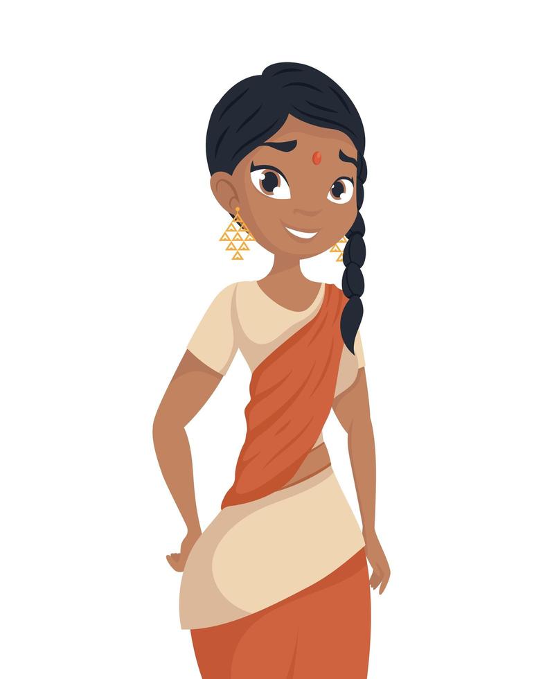 young woman hindu diversity character vector