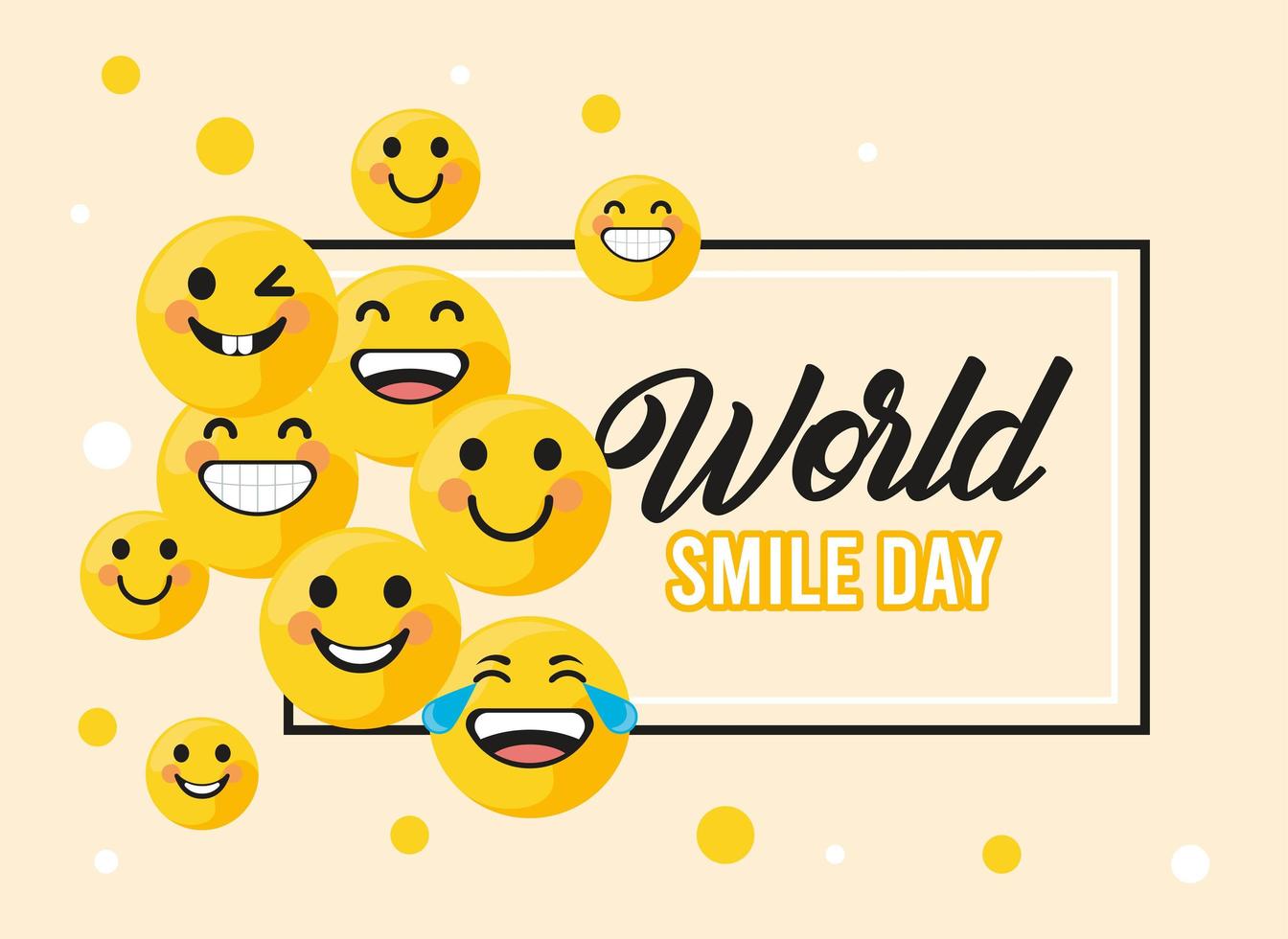 world smile day frame vector