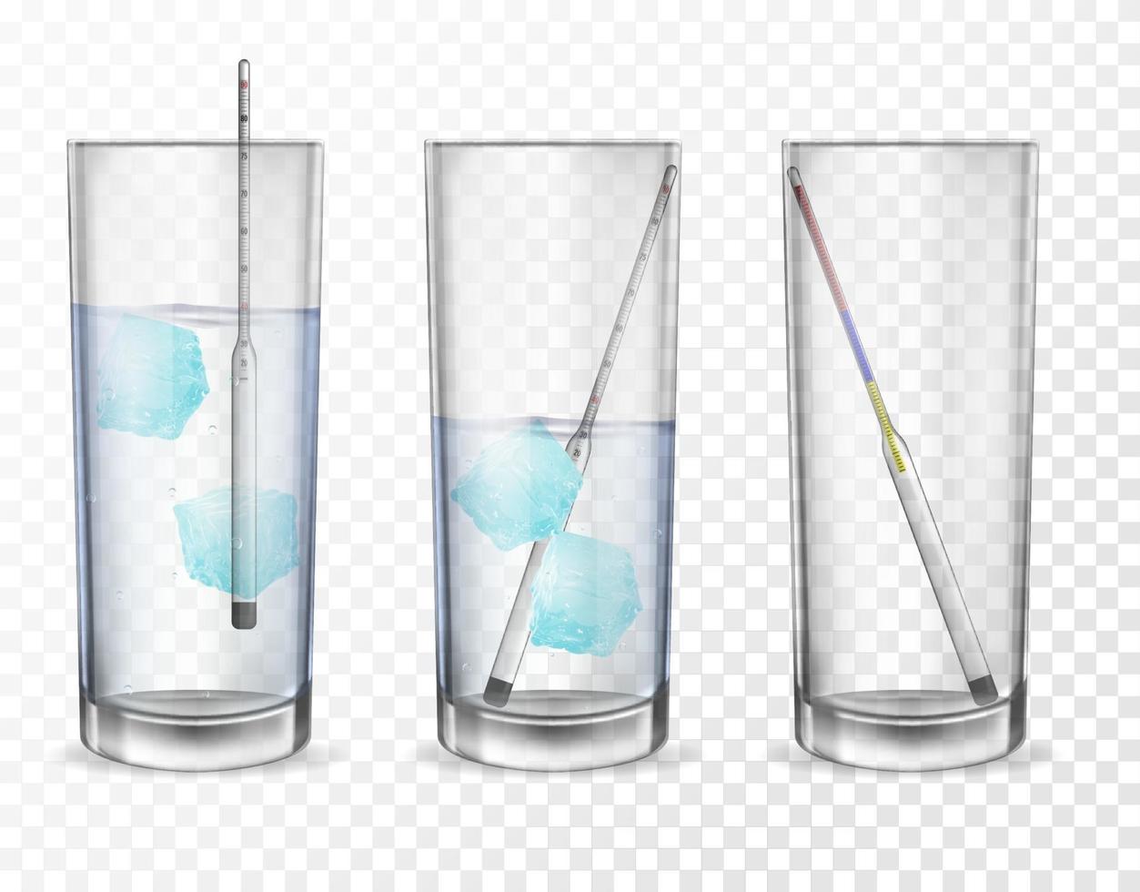 medidor de alcohol realista en un vaso. vector