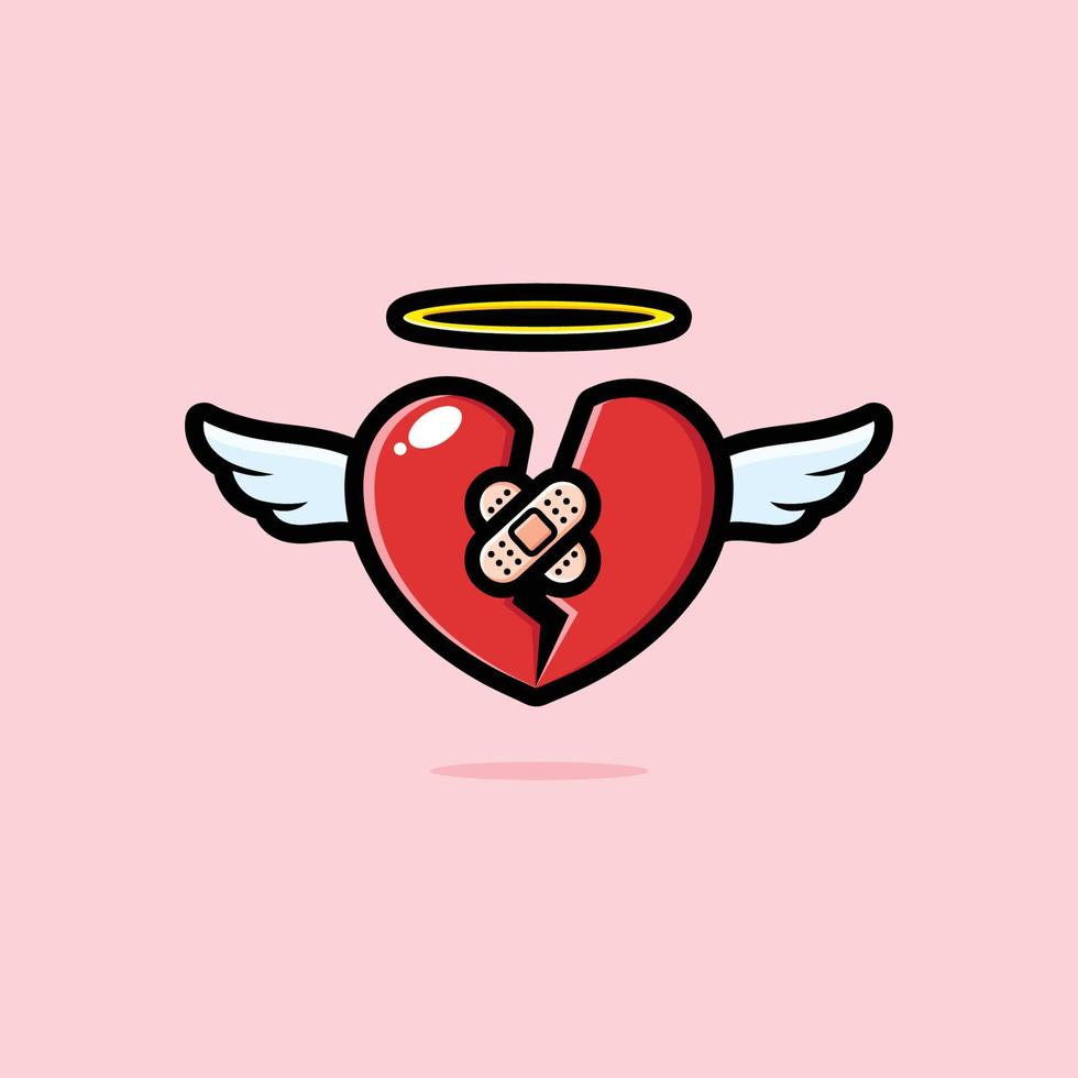 a cute heart that's hurt vector